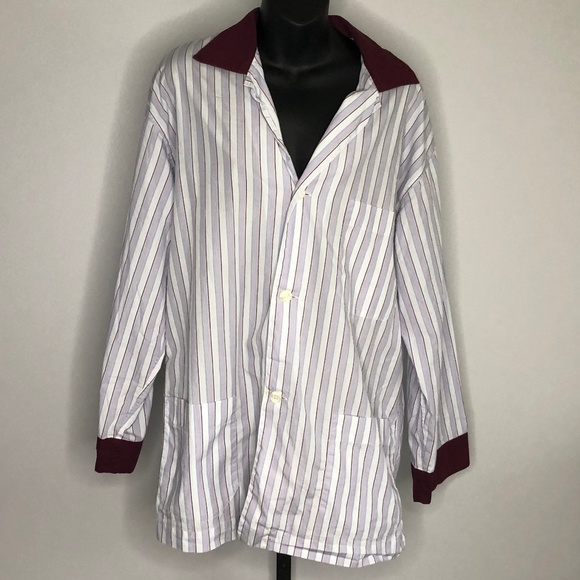 Brioni Multicolored Striped Shirt Pants Pajama Set 100% Cotton Size Medium Italy - Picture 7 of 10